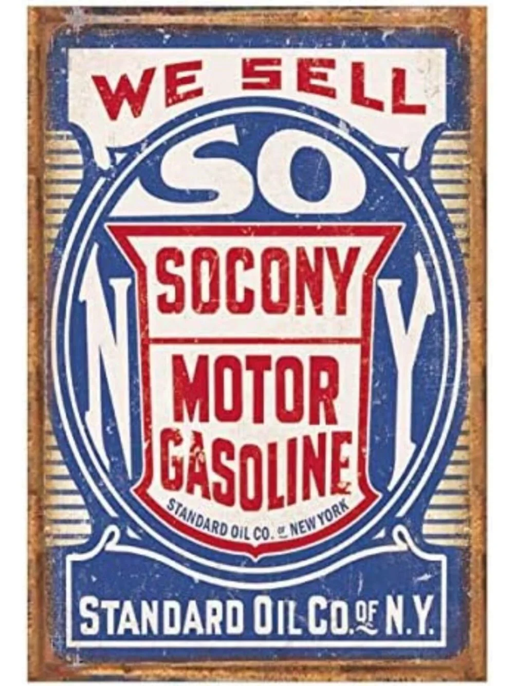 12 Retro Vintage Gas & Oil Tin Signs - Metal Wall Art for Home, Man Cave, Garage
